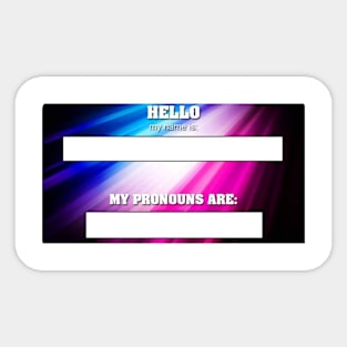 Name and pronouns Sticker